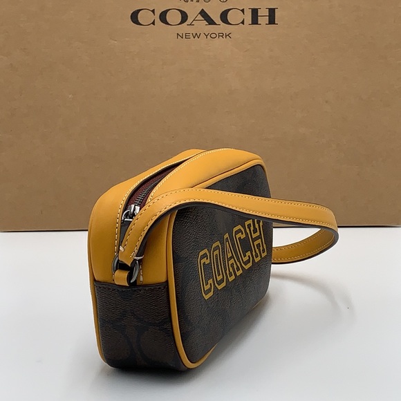 COACH Jamie Wristlet In Signature Canvas With Varsity Motif - Picture 9 of 16